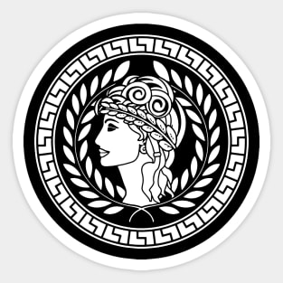 Aesthetic Silhouette Greek Logo Design Sticker